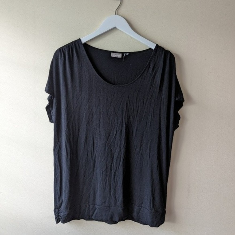 Chicos Black Top Ruched Bottom Detail Casual Medium
